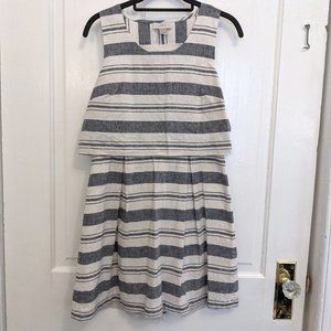 Loft size 4P blue and white striped dress
